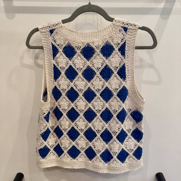 NWOT Sezane Ron Top Ecru / Blue - Size M - Picture 4 of 8